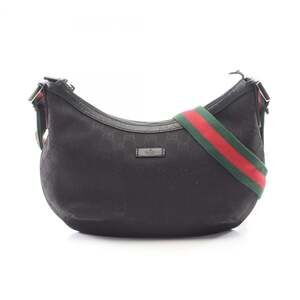 GUCCI Authentic Black Leather Shoulder Bag